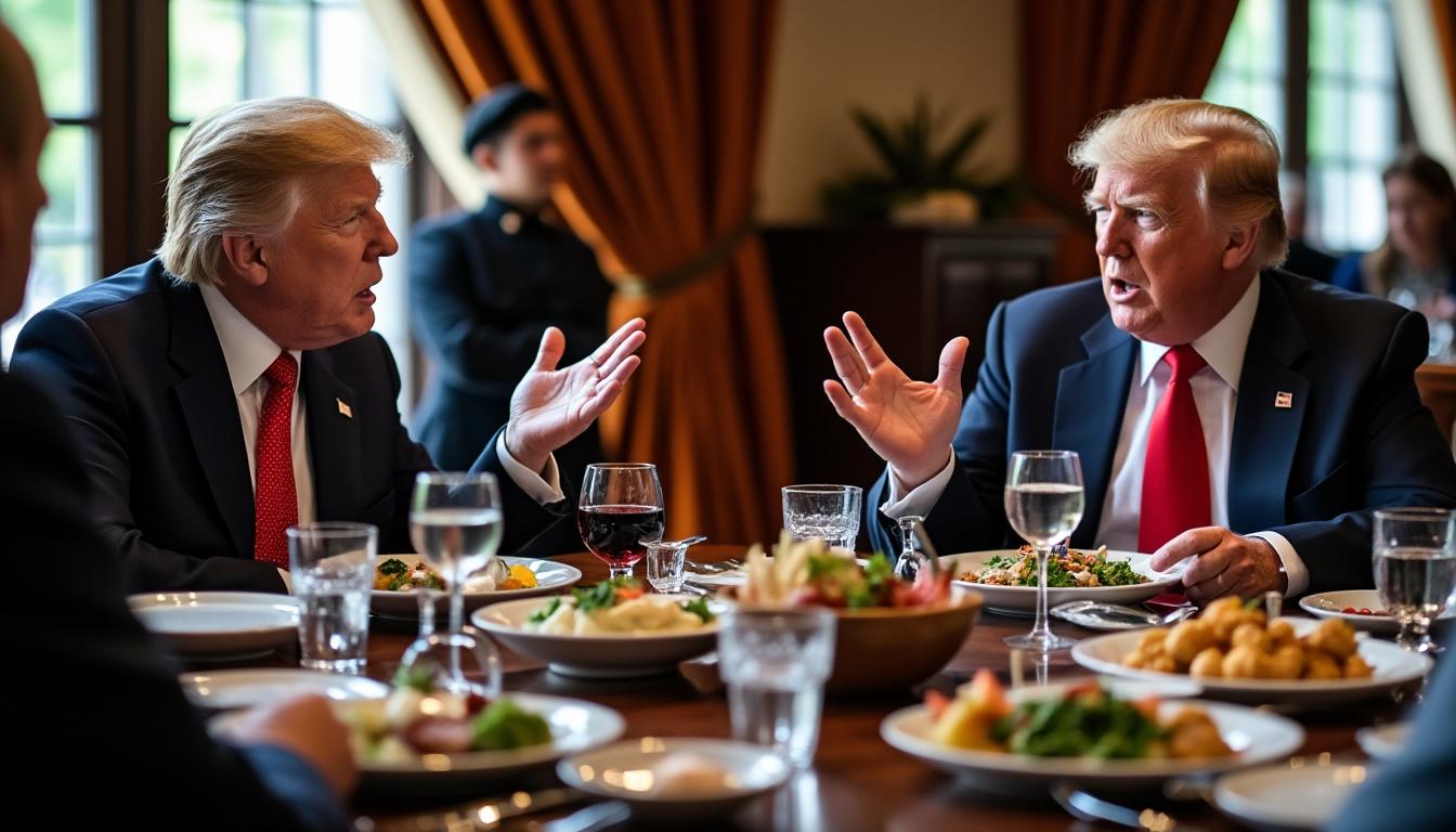 former president trump meets with the smithsonian director over dinner, discussing proposed changes and new perspectives for the museum's future exhibits.