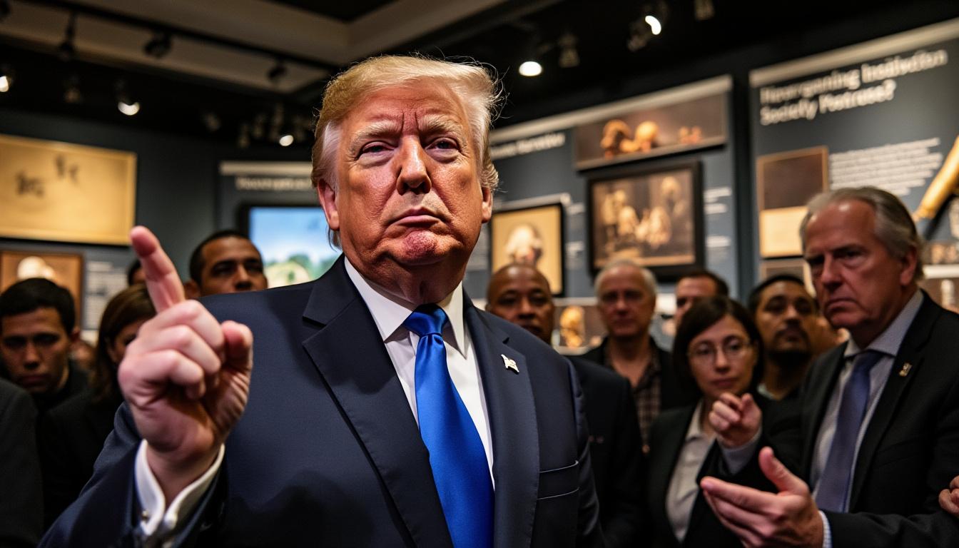 former president trump scrutinizes the smithsonian's approach to cultural narratives, expressing concern over potential censorship and the impact of 'woke' perspectives on historical representation.