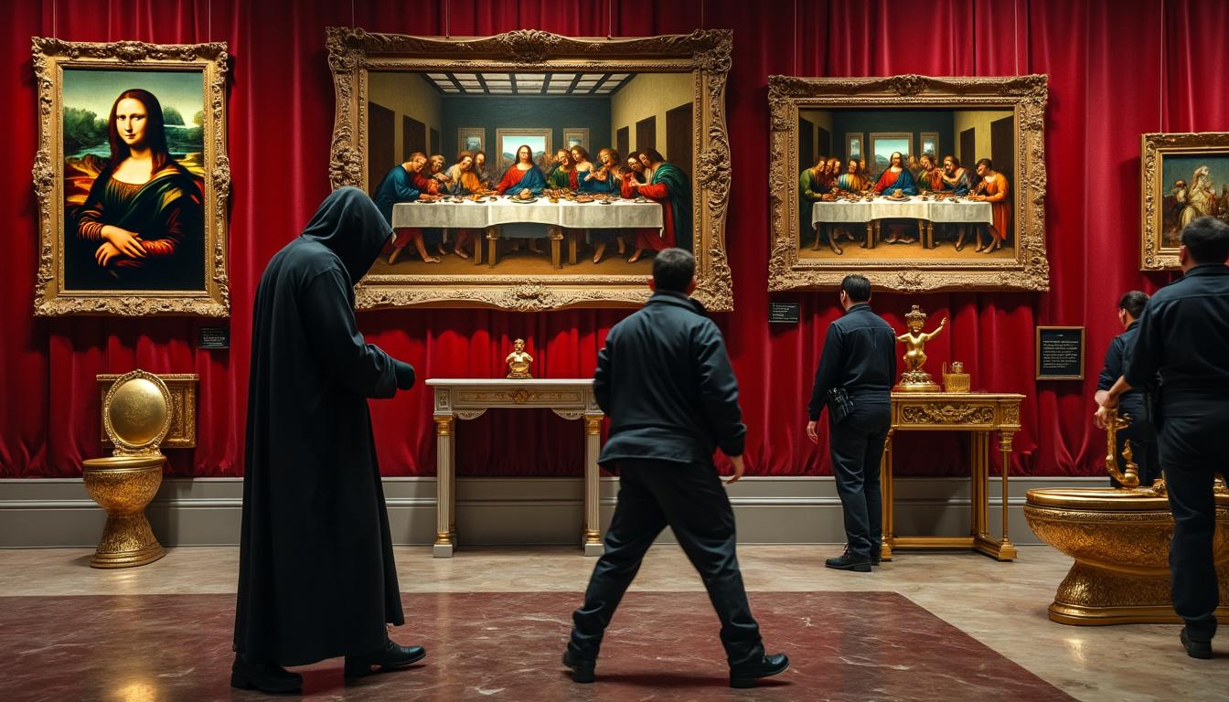 explore the fascinating history of art theft, from the audacious heists involving da vinci's masterpieces to the modern-day theft of the famous golden toilet. discover how methods and motives have evolved over time in this captivating journey.