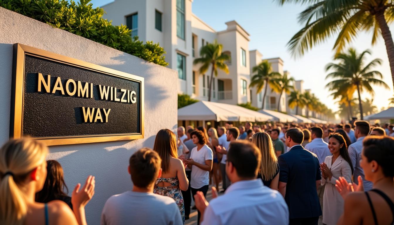 celebrate the enduring legacy of naomi wilzig as miami beach honors her by naming a street after her, recognizing her significant contributions and lasting impact.