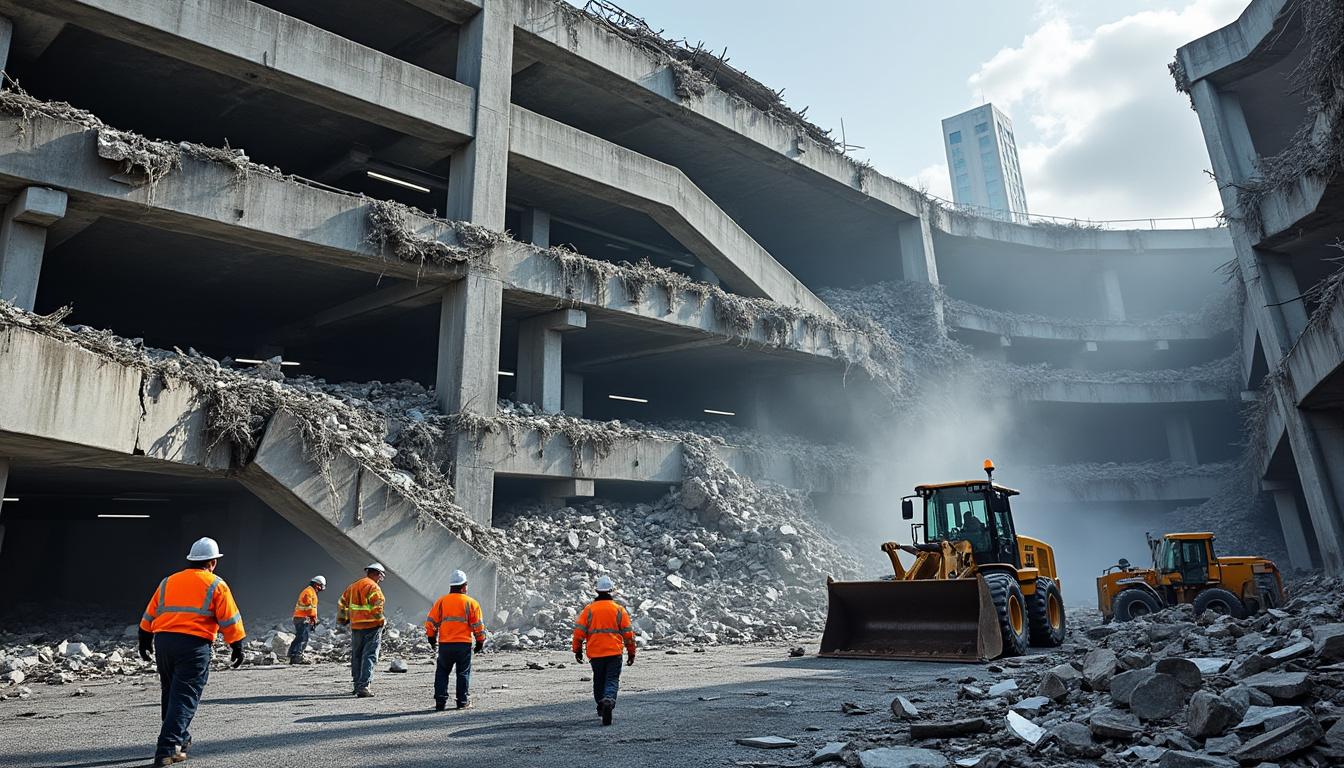 two workers are missing and presumed dead after a parking garage collapse in philadelphia. rescue operations are underway as authorities investigate the incident.