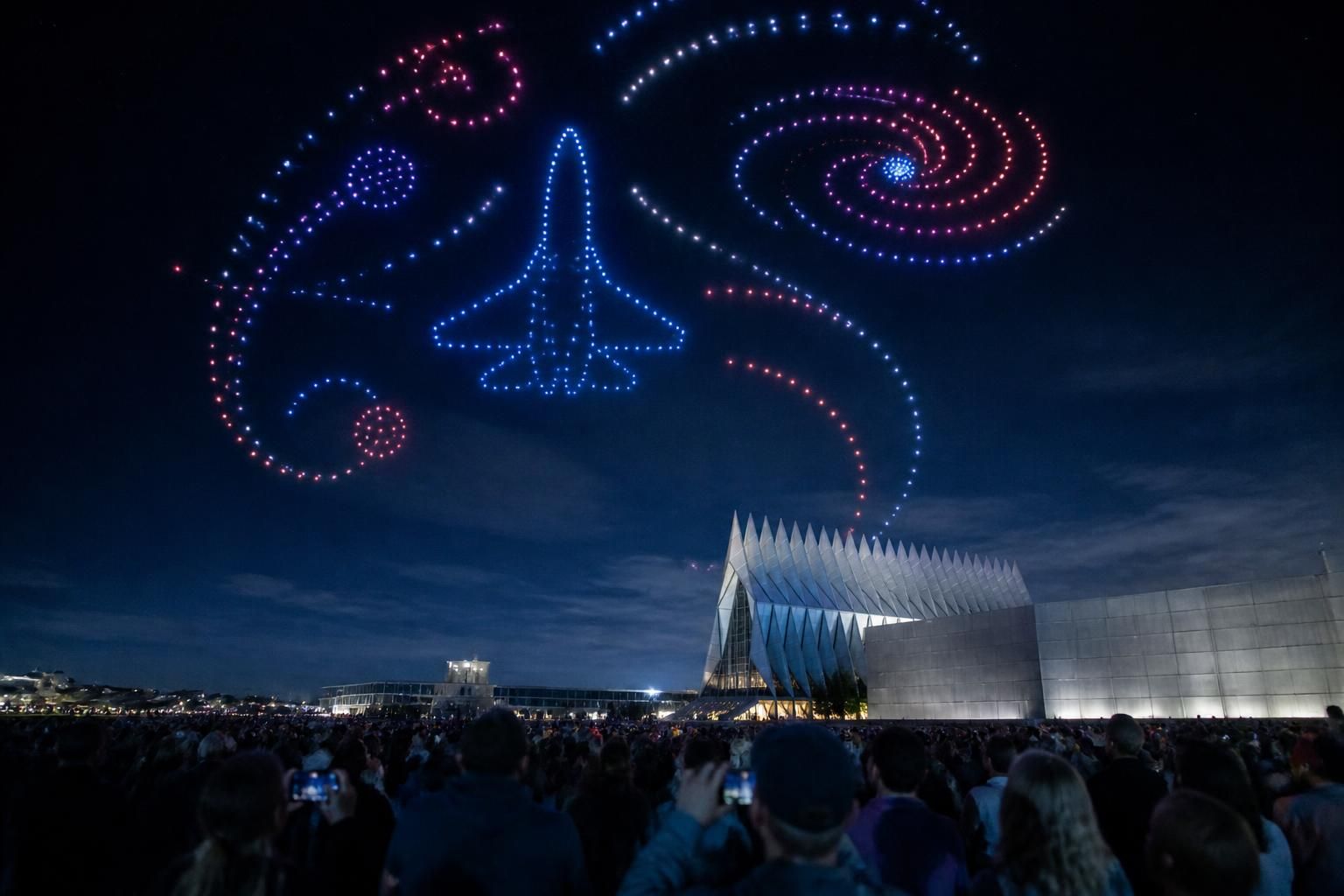 the 'lights over dayton' drone spectacle at the air force museum has been rescheduled for saturday. join us for an incredible evening of mesmerizing drone light displays and celebrate innovation and aviation history.