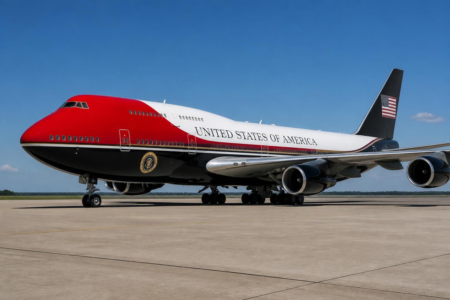 discover the unveiling of the new air force one by trump during his visit to the theodore roosevelt museum dedication, highlighting a historic moment and advanced aviation technology.