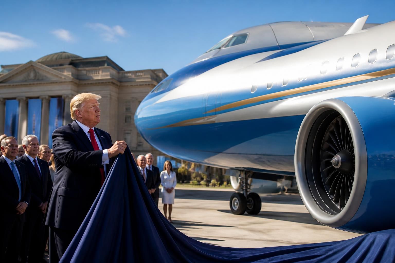 discover how trump revealed the new air force one during his visit to the theodore roosevelt museum dedication, highlighting the aircraft's advanced features and historical significance.