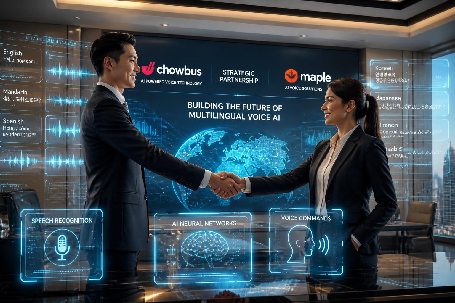 chowbus and maple forge form a strategic alliance to launch innovative multilingual voice ai solutions, enhancing communication and accessibility across diverse languages.