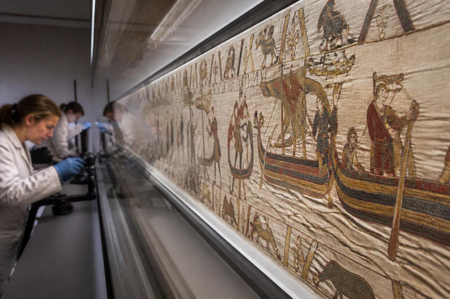 the uk museum assures that the bayeux tapestry remains 'virtually unchanged,' addressing french concerns about potential damage to this historic artifact.