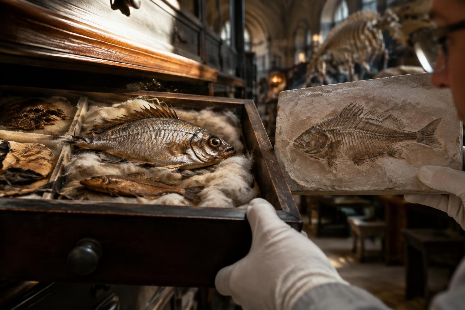 a fish specimen forgotten in a museum drawer for 150 years reveals clues to a 50-million-year-old mystery.