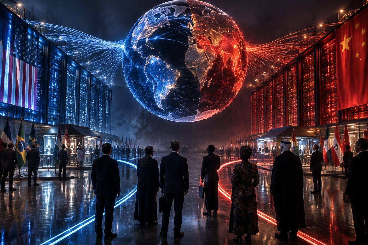 as the us and china build rival ai blocs, countries face growing pressure to align with one side and shape the future of global technology.