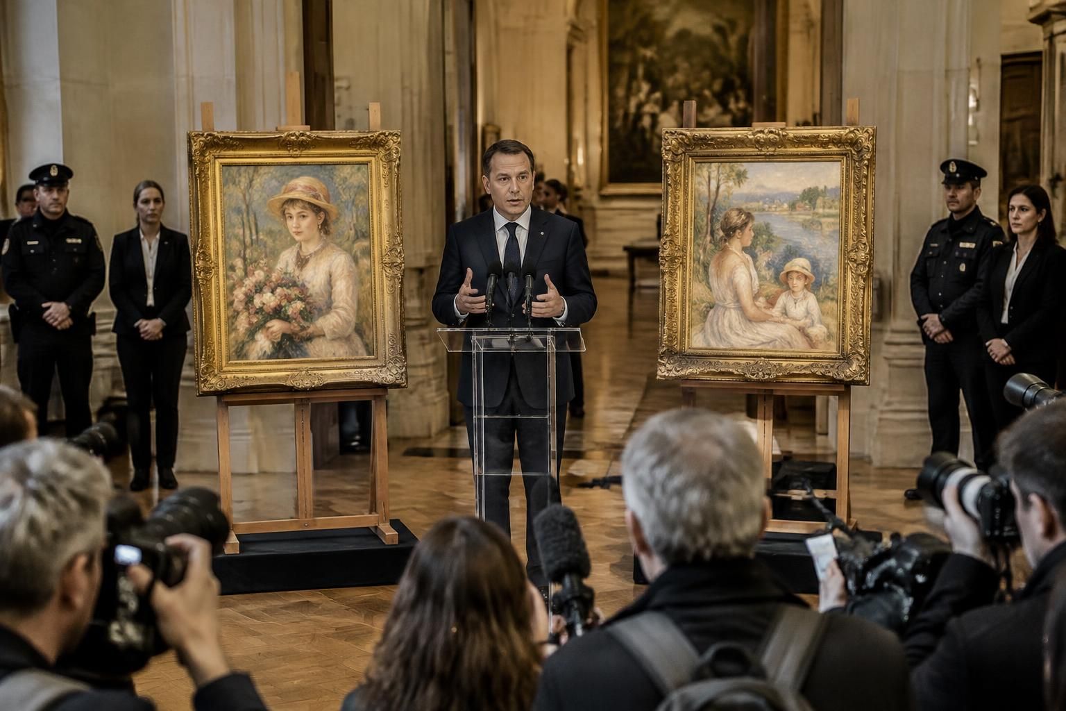 two renoir paintings stolen from a french museum have been recovered, the mayor announces, offering a breakthrough in the high-profile art theft.